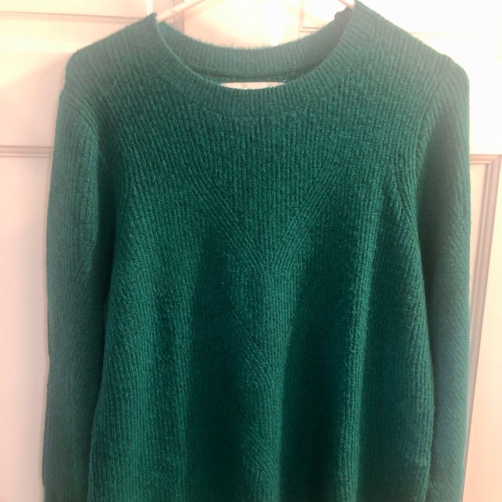 LOFT soft green crew neck sweater large - Picture 3 of 4